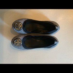 Tory Burch Black and White Flats